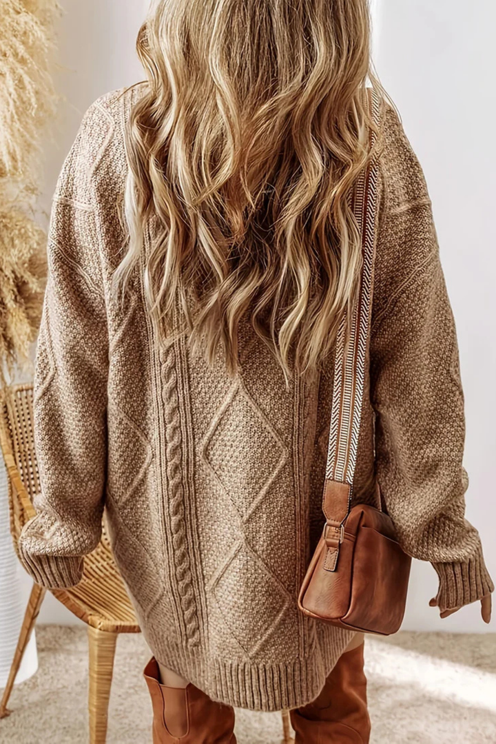 Juna | Strickkleid mit Zopfmuster