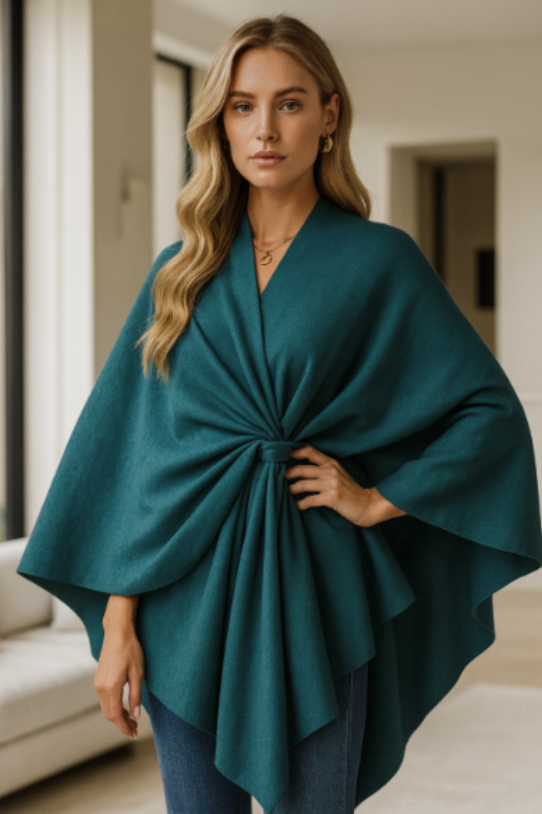 Yvonne | Eleganter Draped-Poncho