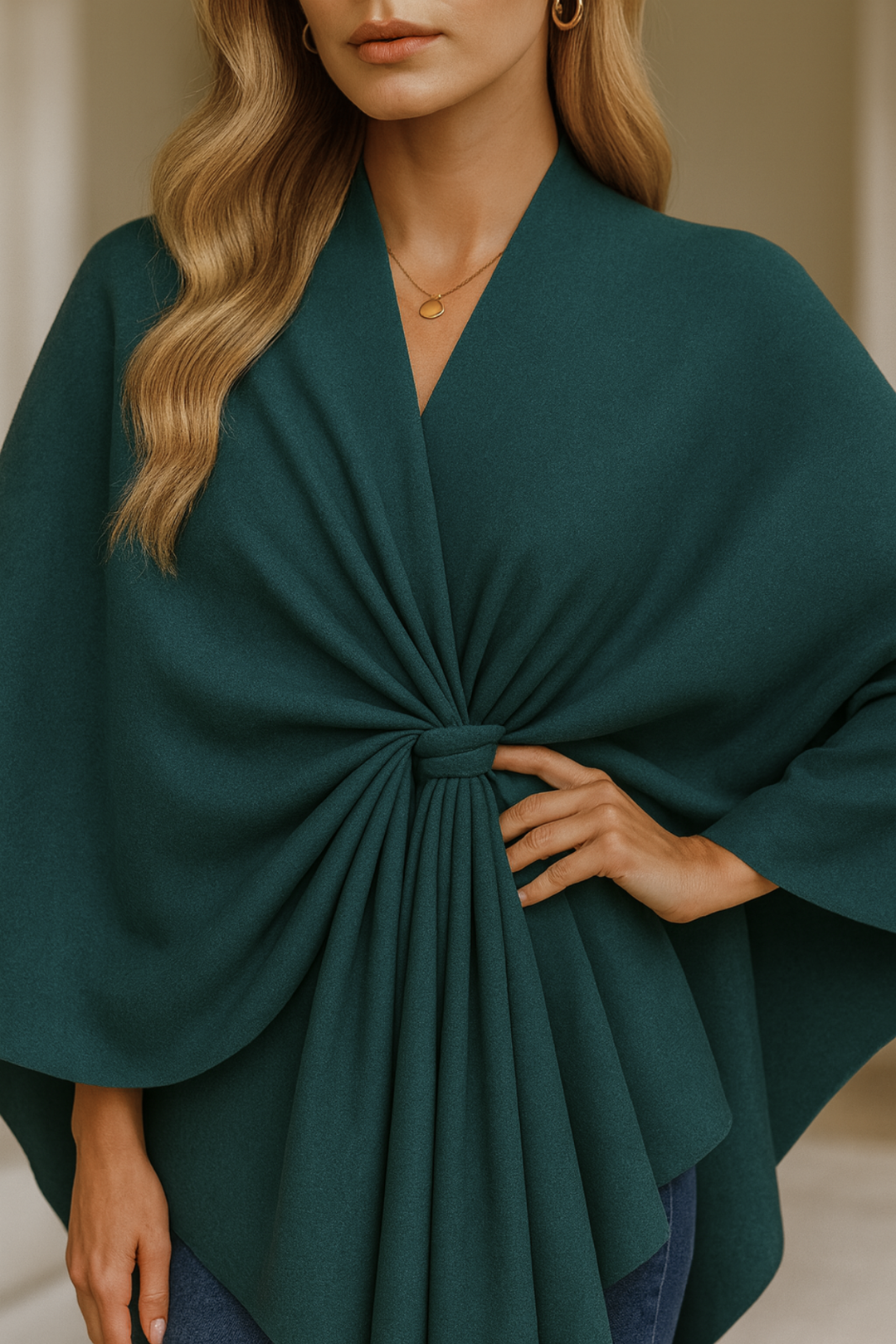Yvonne | Eleganter Draped-Poncho