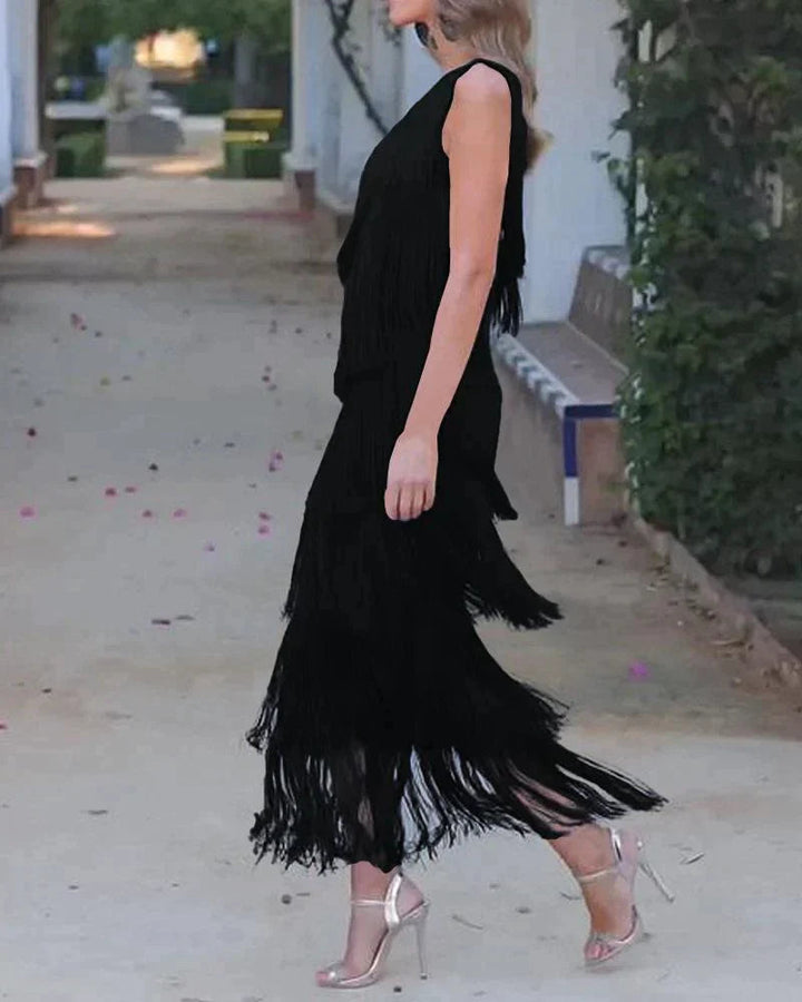 Lauren | Elegantes und Raffiniertes Kleid mit Fransen