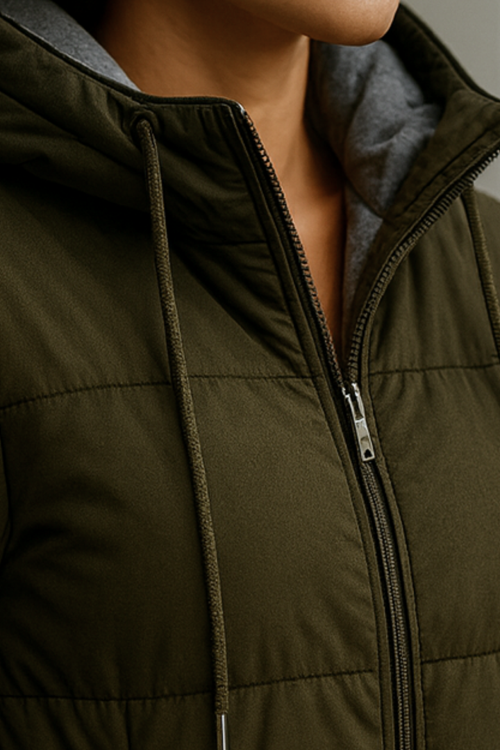 Mairah | Gepolsterte Kapuzen-Daunenjacke