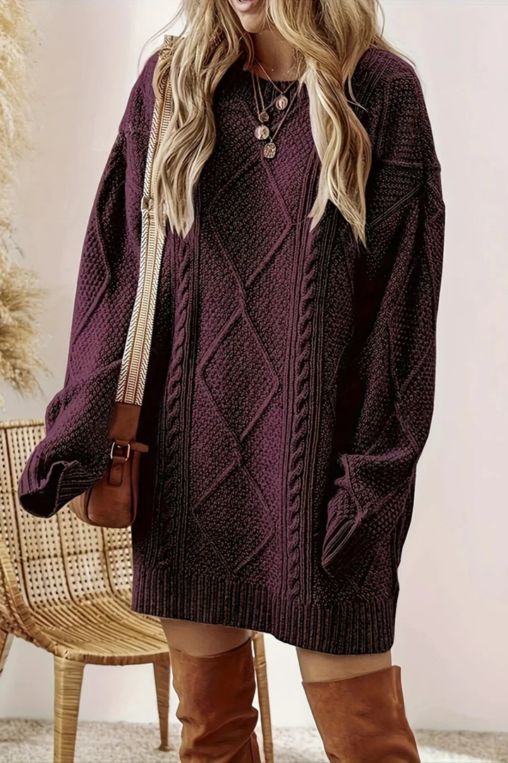 Juna | Strickkleid mit Zopfmuster