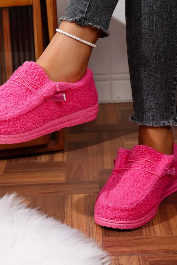 Winnie Warme Teddy Slippers - Rosa