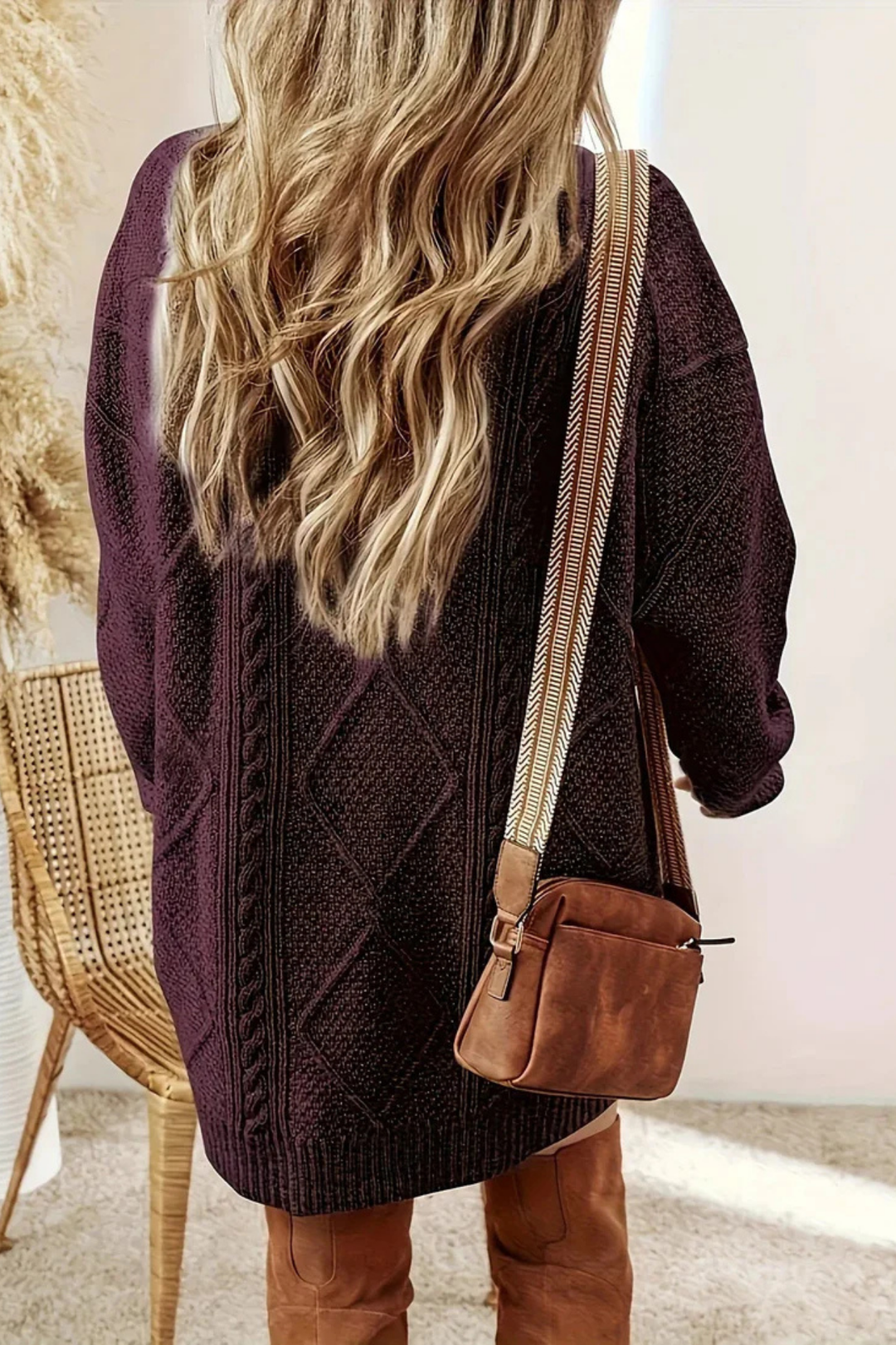 Juna | Strickkleid mit Zopfmuster