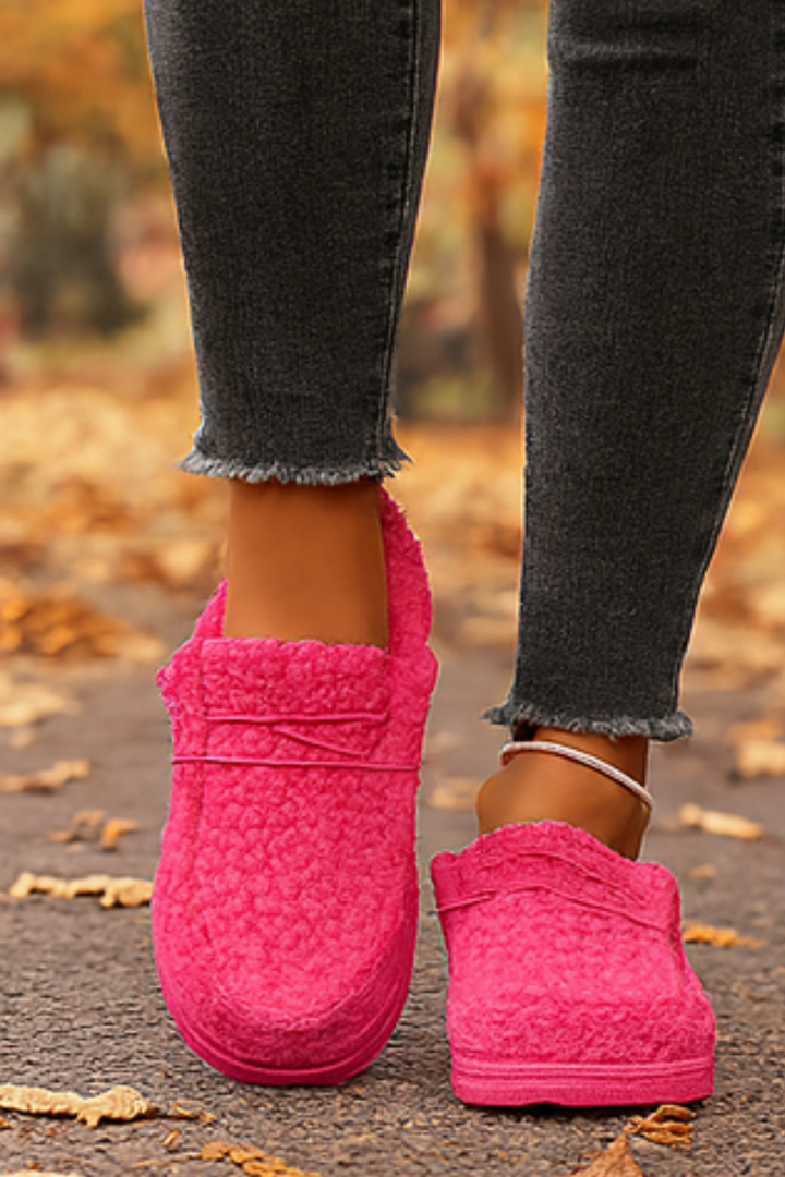 Winnie Warme Teddy Slippers - Rosa