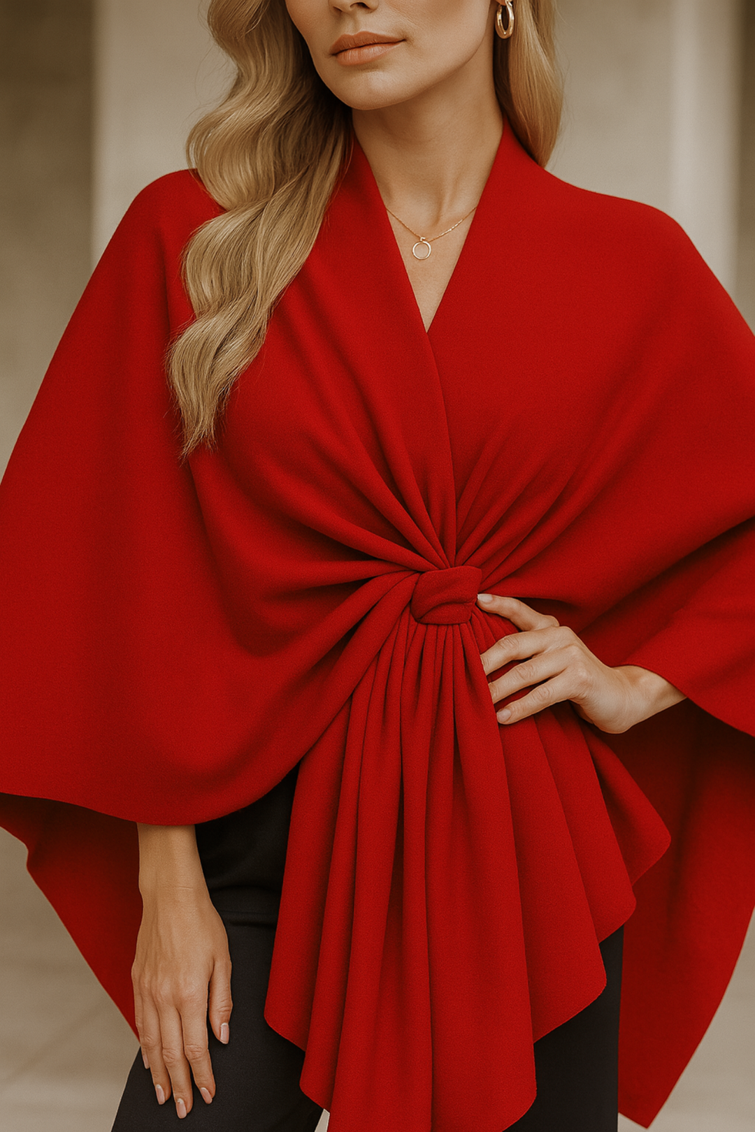 Yvonne | Eleganter Draped-Poncho