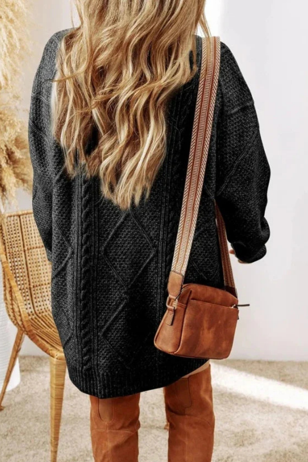 Juna | Strickkleid mit Zopfmuster