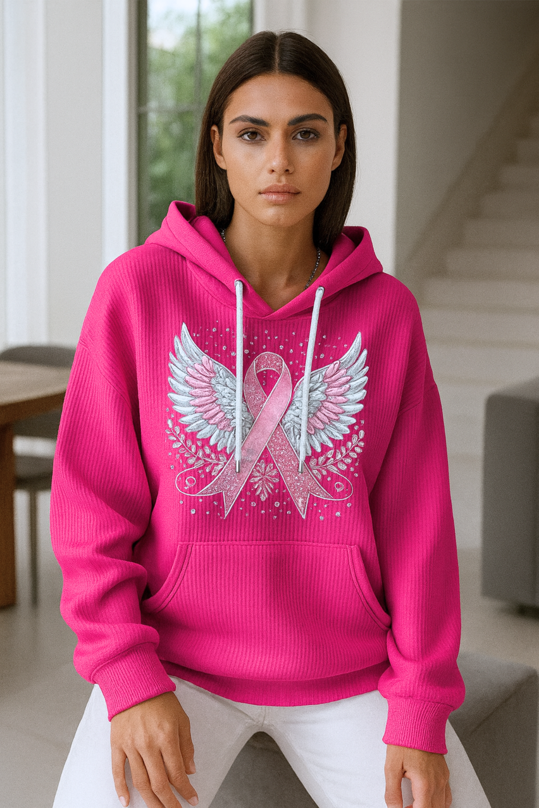 Briana | Sweater mit Brustkrebs-Schleife