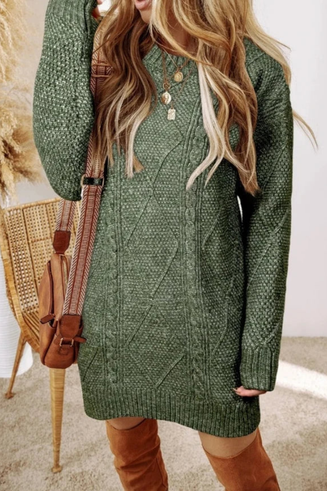 Juna | Strickkleid mit Zopfmuster