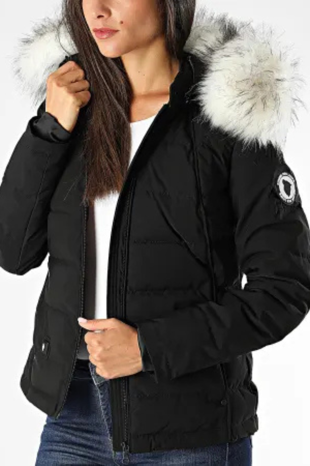 Freya | Heizbare Damen-Doudoune mit Kapuze und Kunstfell