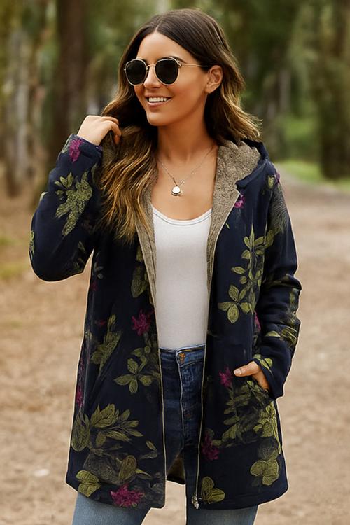 Lamelia Jacke mit Fleecefutter - Dunkelblau