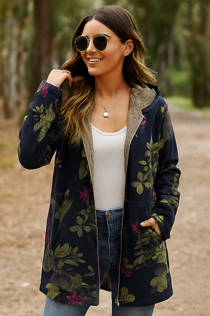 Lamelia Jacke mit Fleecefutter - Dunkelblau