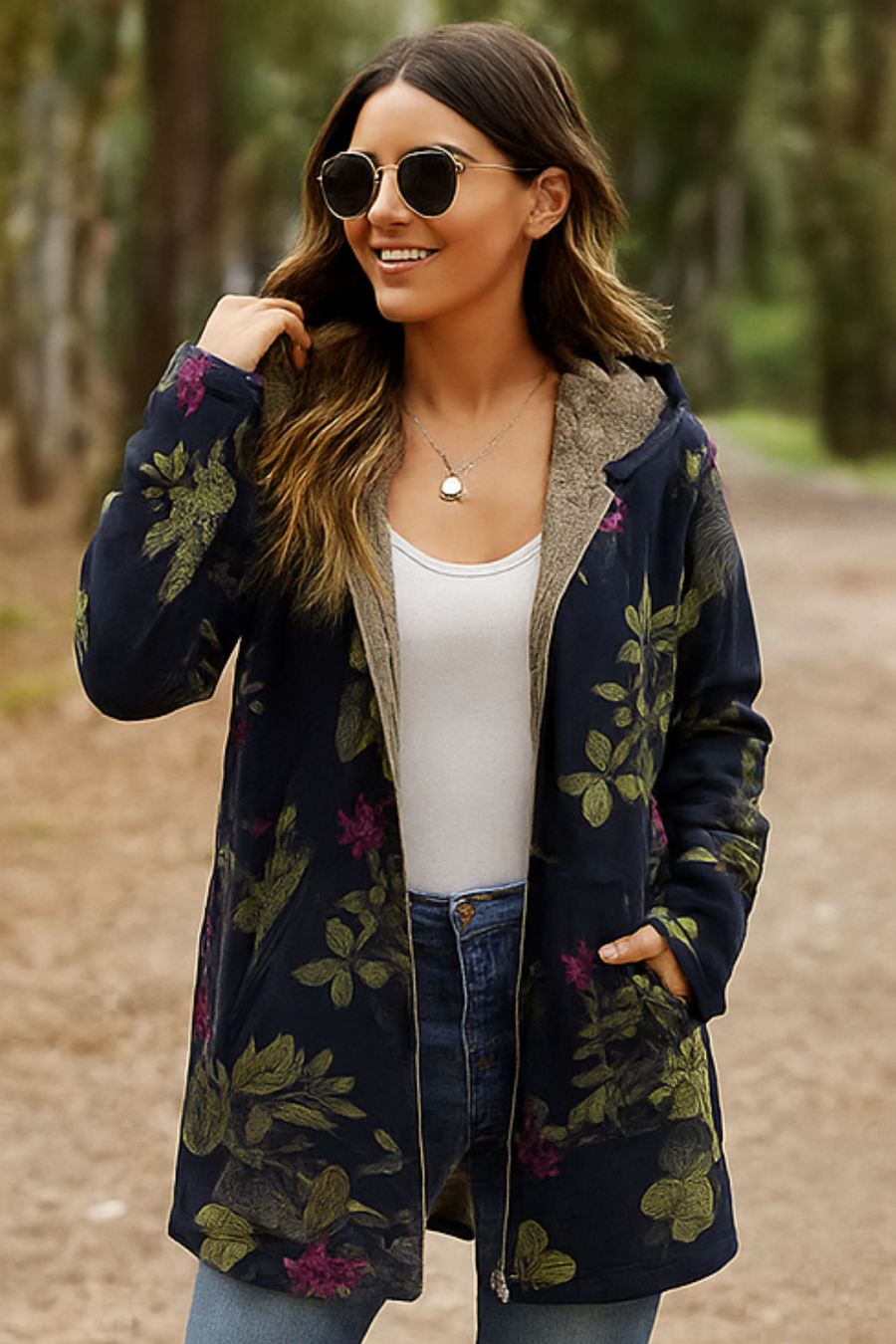 Lamelia Fleece-Lined Jacket Navy