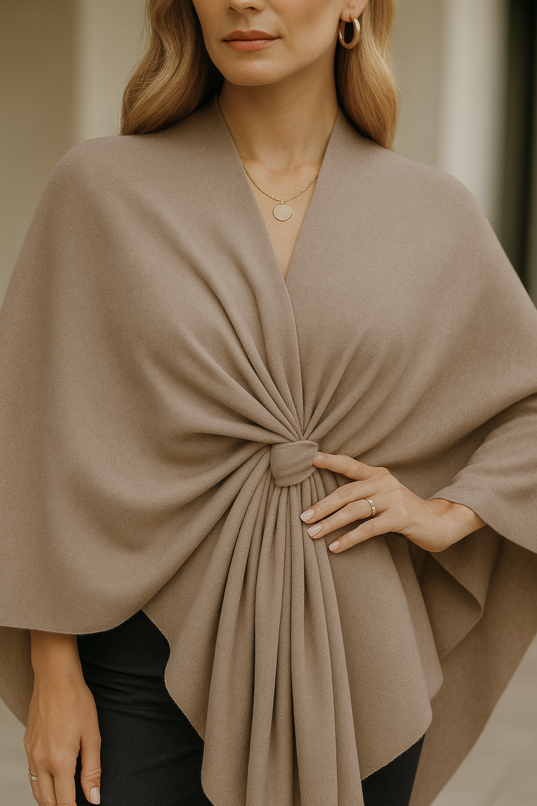 Yvonne | Eleganter Draped-Poncho