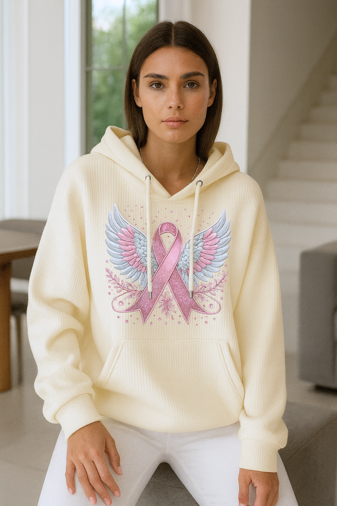 Briana | Sweater mit Brustkrebs-Schleife