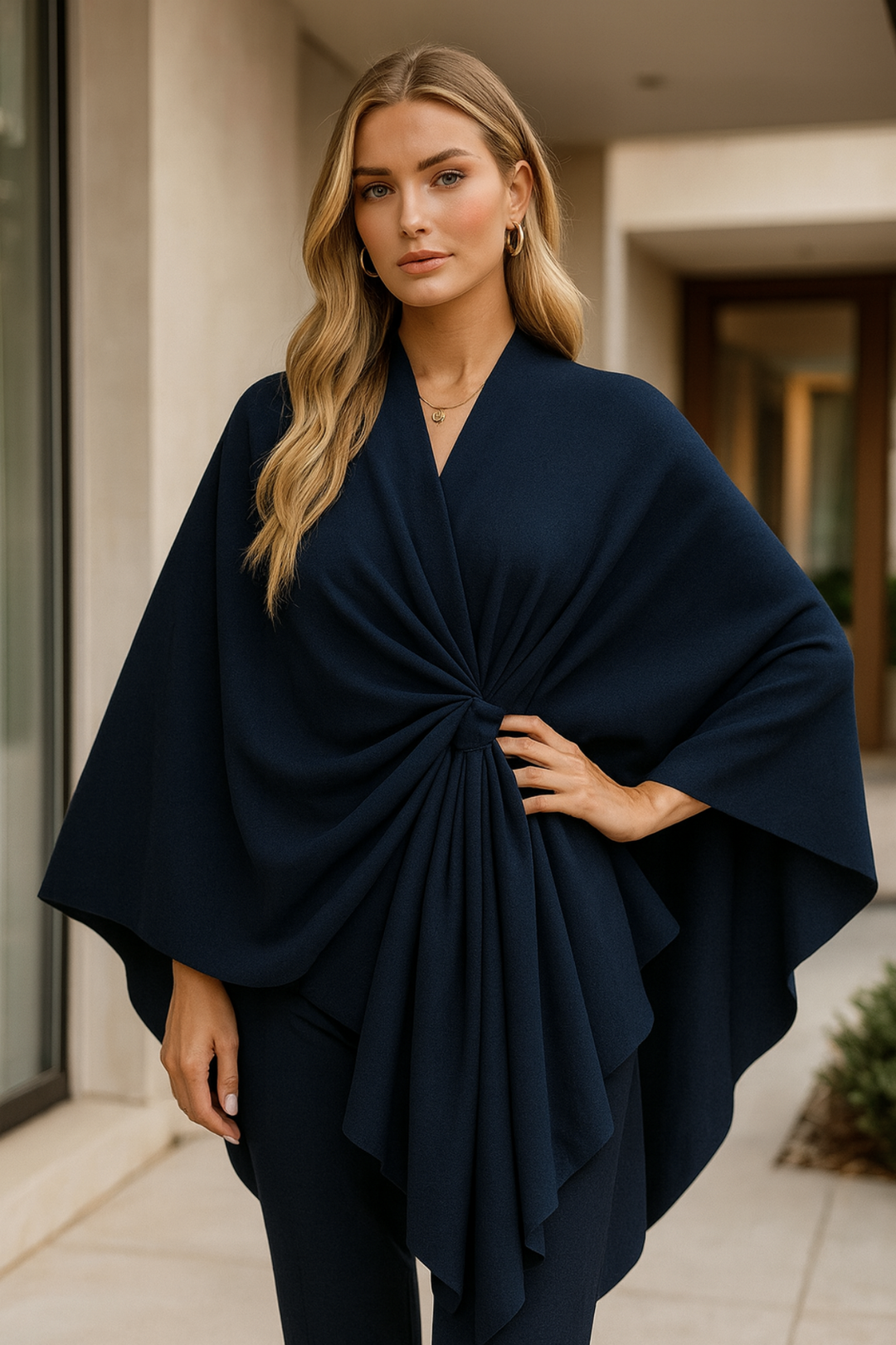 Yvonne | Eleganter Draped-Poncho
