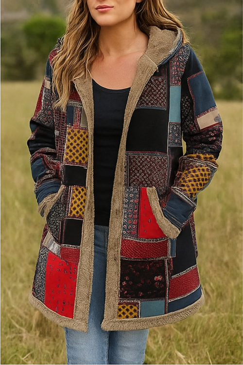 Lamelia Jacke mit Fleecefutter - Rot