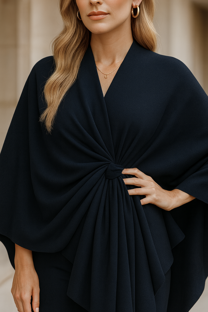 Yvonne | Eleganter Draped-Poncho