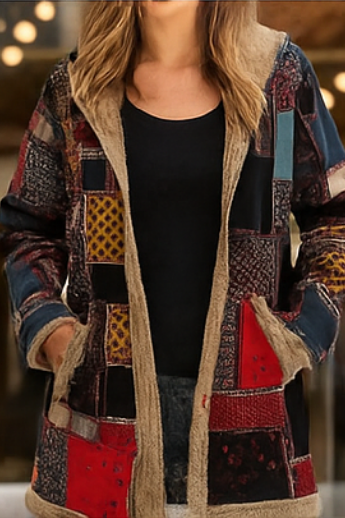 Lamelia Jacke mit Fleecefutter - Rot