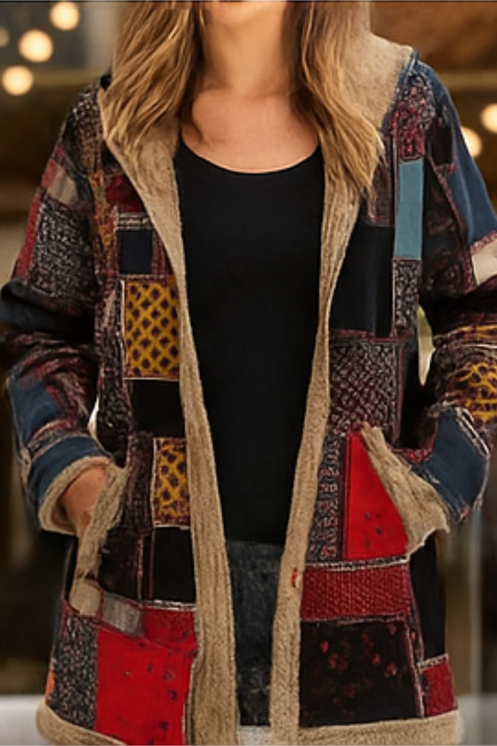 Lamelia Jacke mit Fleecefutter - Rot