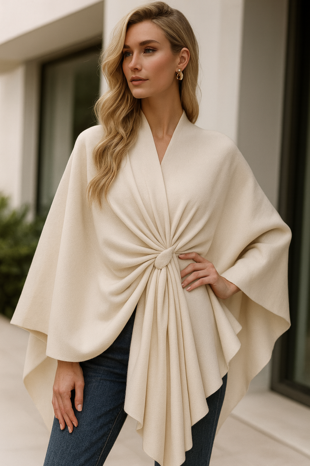 Yvonne | Eleganter Draped-Poncho