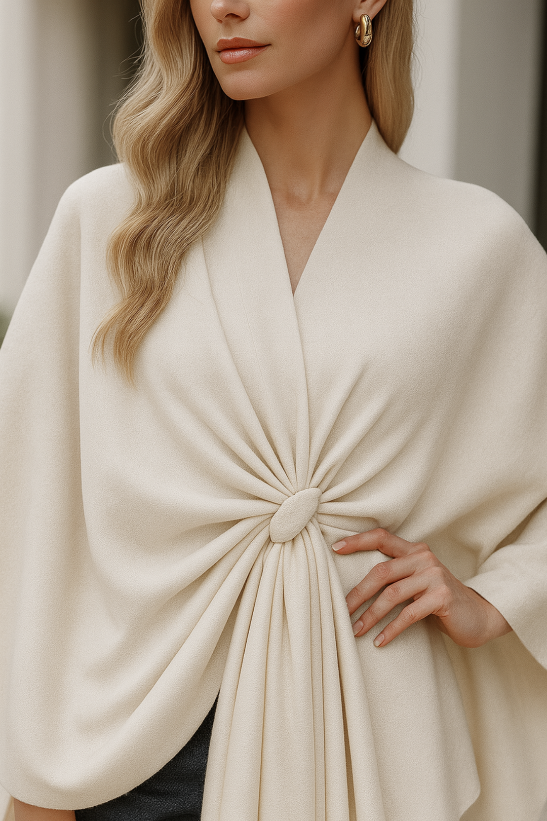 Yvonne | Eleganter Draped-Poncho