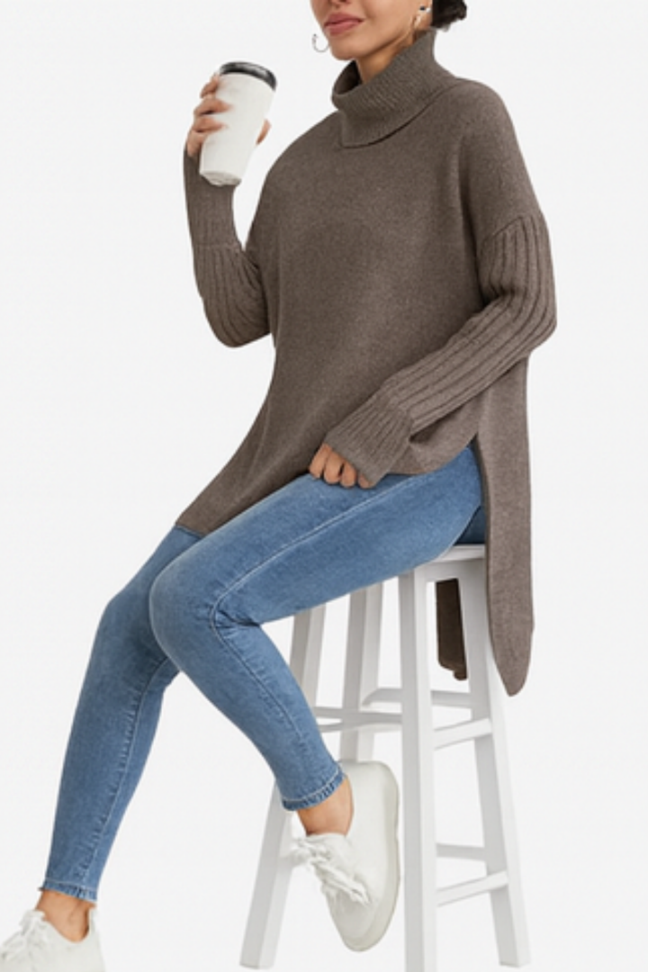 Bridgette | Langer Rollkragenpullover