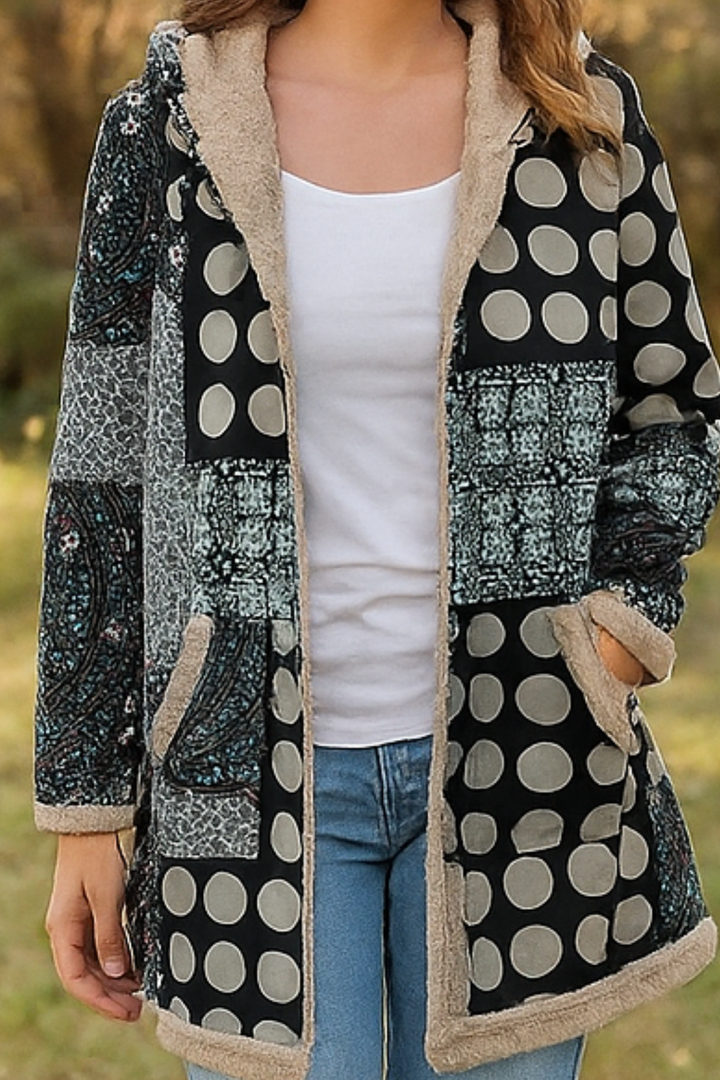 Lamelia Jacke mit Fleecefutter - Schwarz