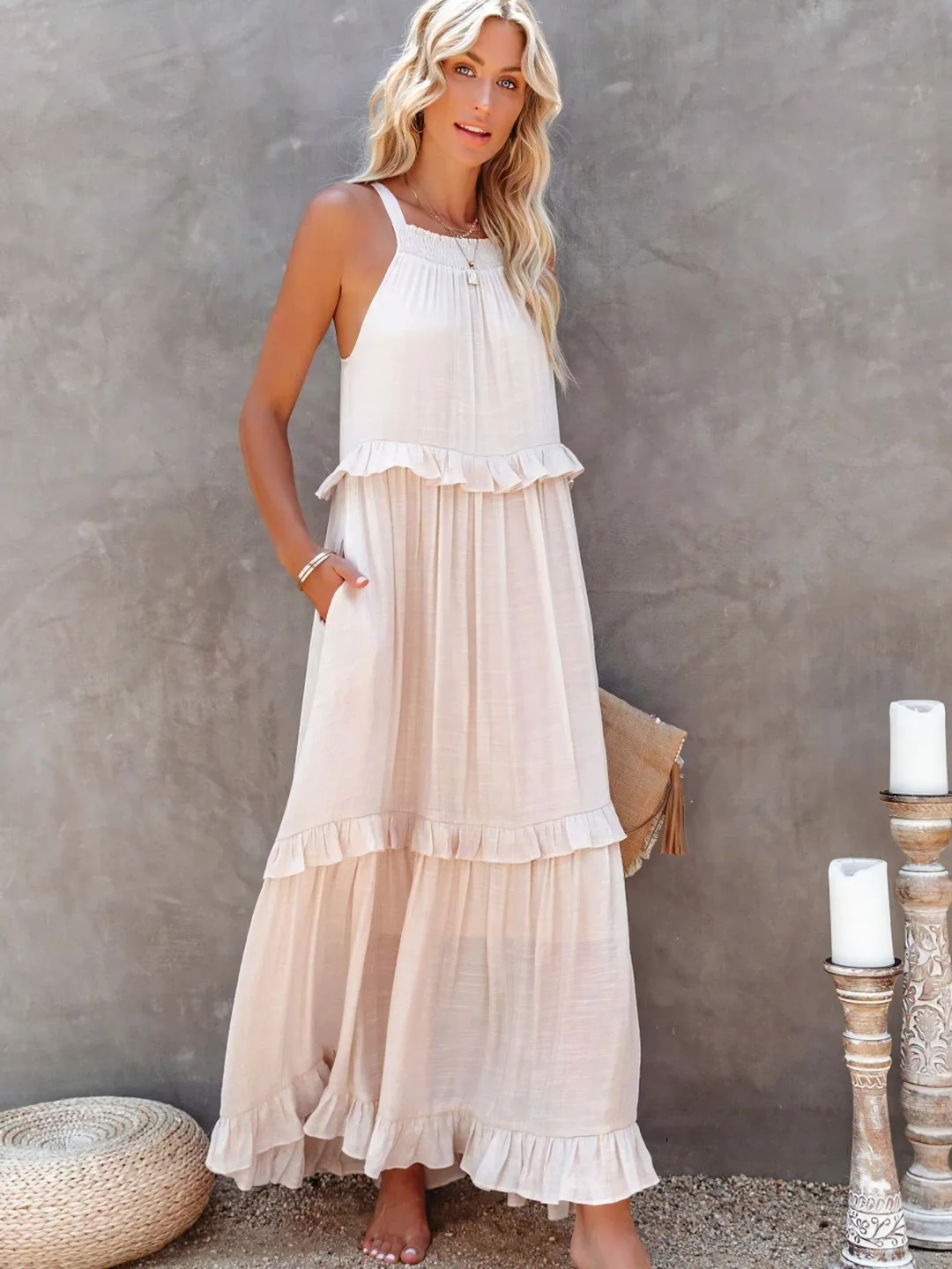 Vesa™ | Fließendes Kleid mit Rüschen