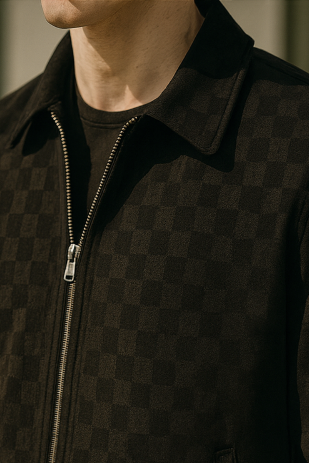 Nico | Checkered Velours-Wildlederjacke