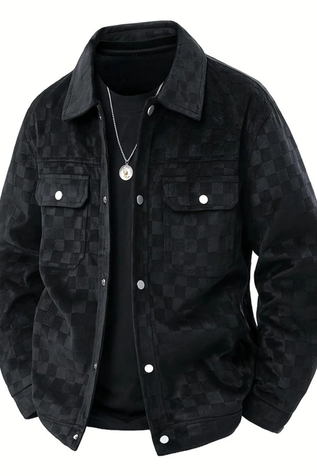 Nico | Checkered Velours-Wildlederjacke