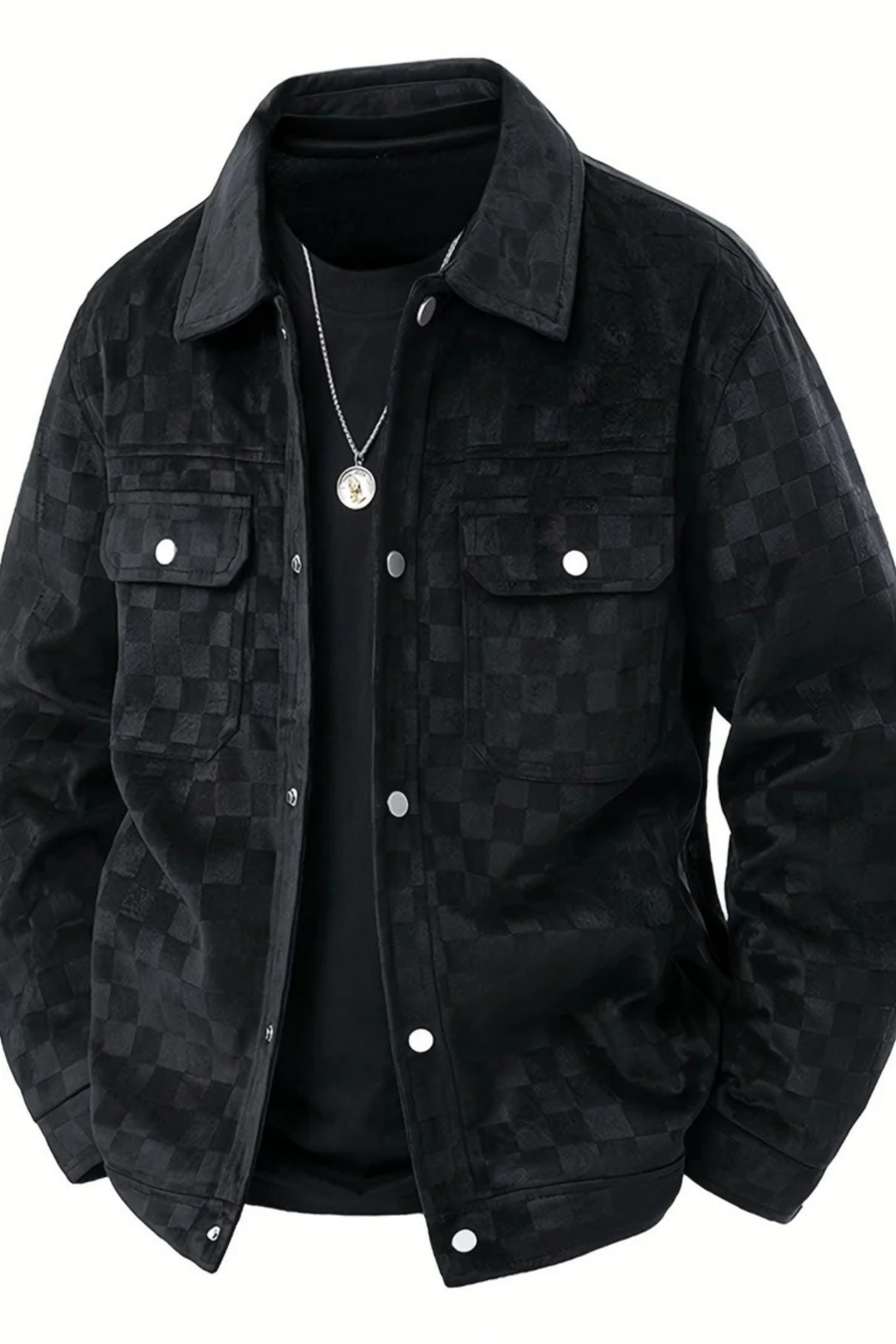 Nico Checkered Velour Suede Jacket