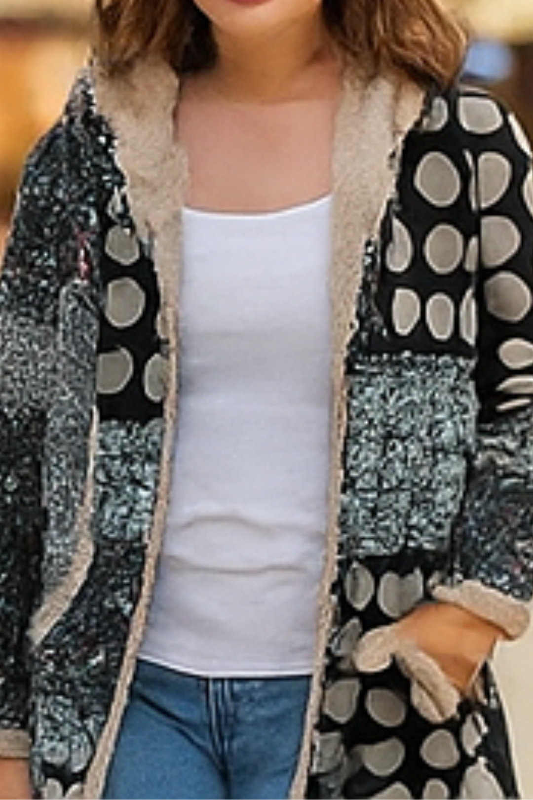 Lamelia Jacke mit Fleecefutter - Schwarz