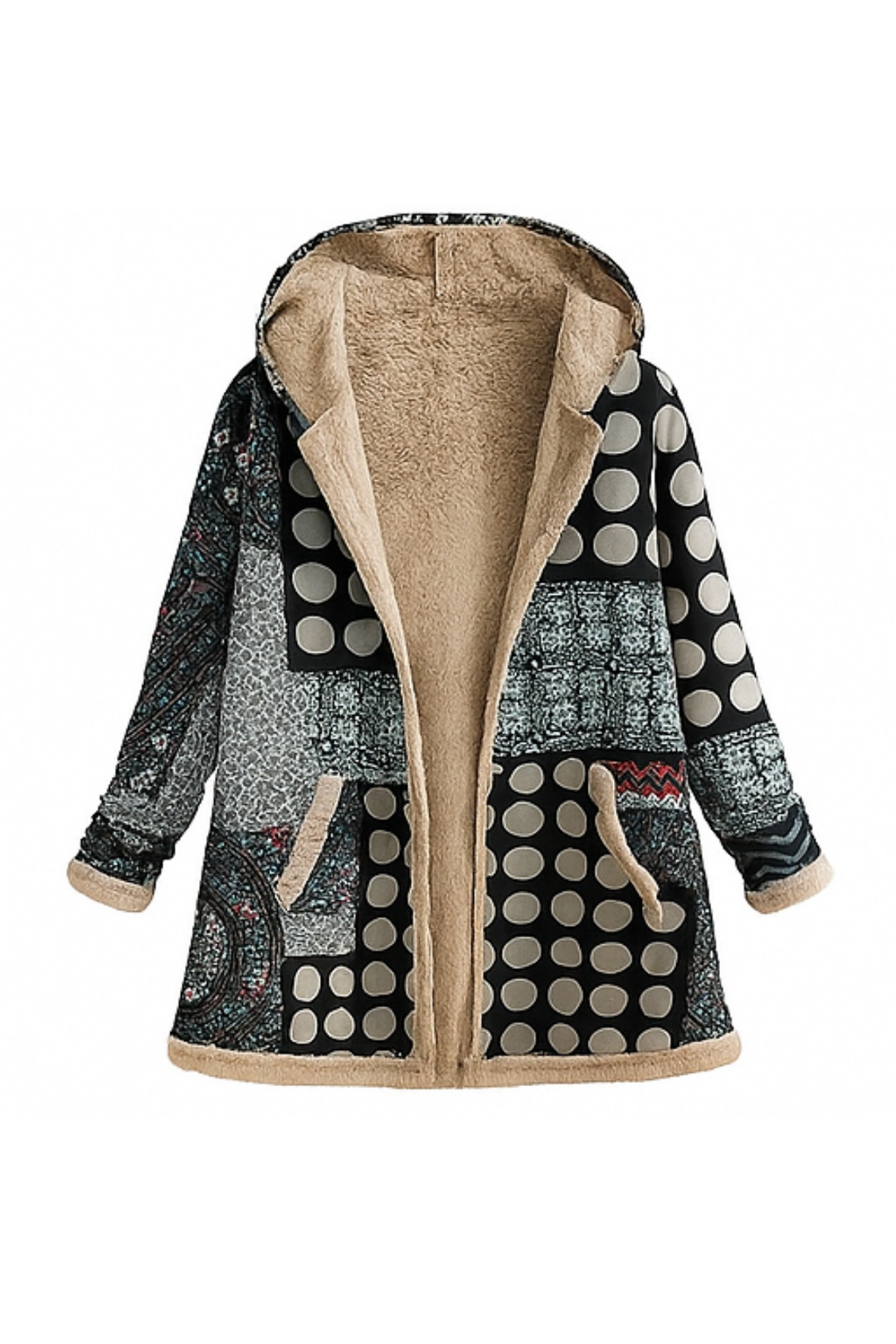 Lamelia Jacke mit Fleecefutter - Schwarz