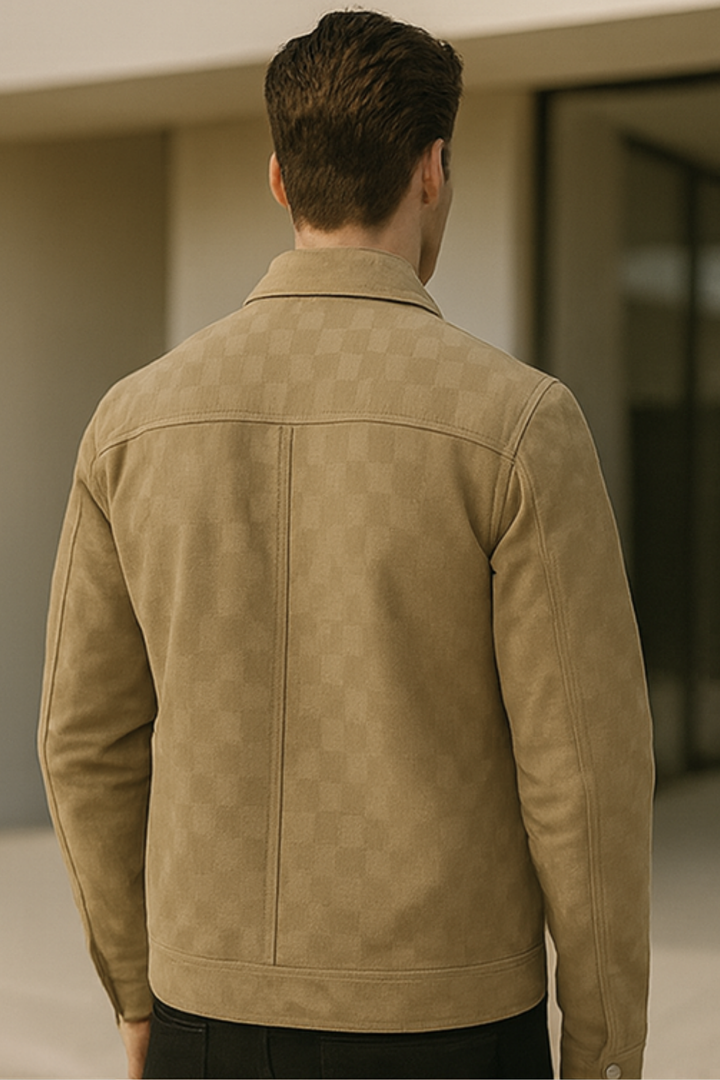 Nico | Checkered Velours-Wildlederjacke