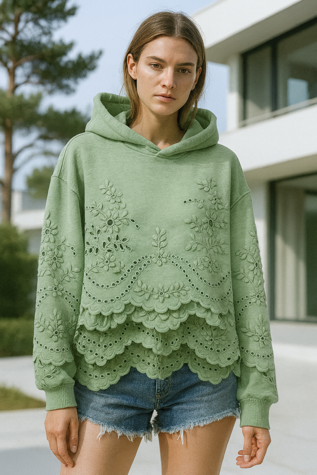 Lucia | Jumper mit Spitzen-Details