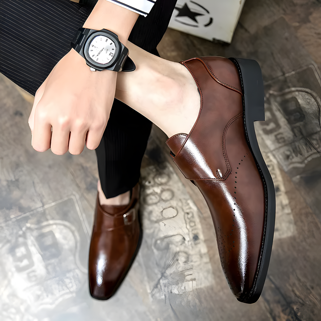 Odrin Elegante Monk-Strap Schuhe - Braun