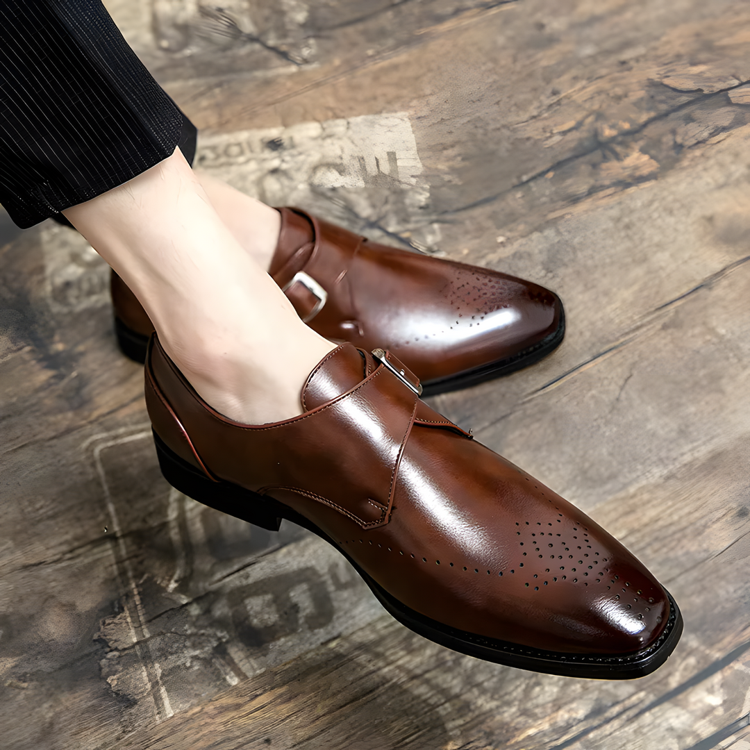 Odrin Elegante Monk-Strap Schuhe - Braun