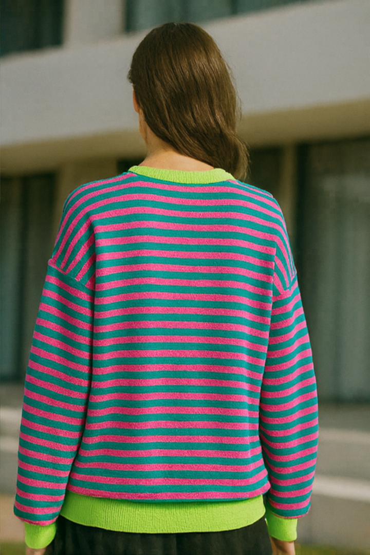 Dahlia | Gestreifter Baumwoll-Pullover