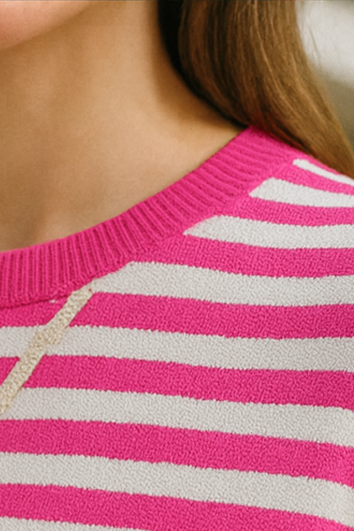 Dahlia | Gestreifter Baumwoll-Pullover