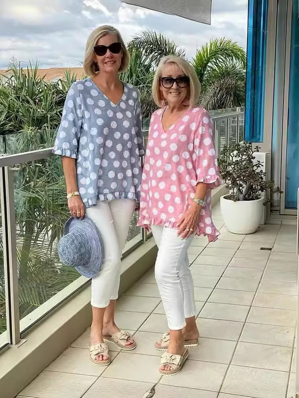 Bella™ | Weiches Polka Dot Tunika-Shirt