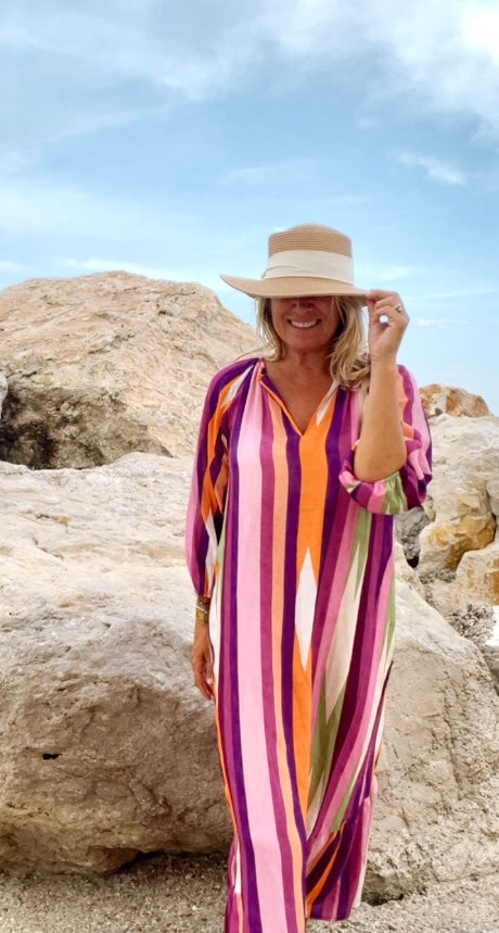 LUNARA™ | Pinkes Mykonos Kleid