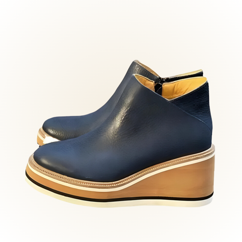 Lucy | Orthopädische Leder-Plattformstiefeletten mit Komfortsohle