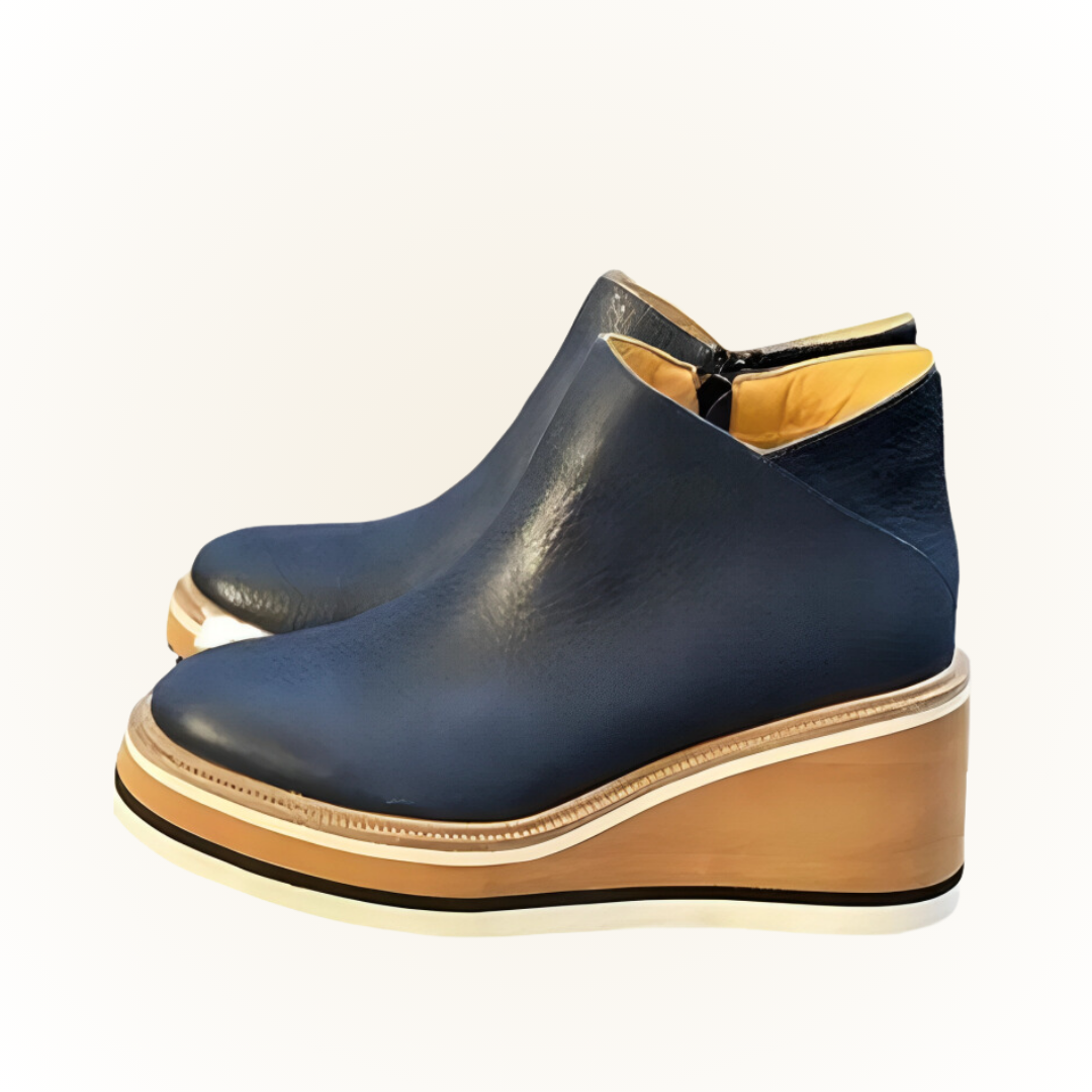 LUCY – Orthopädische Leder-Plattformstiefeletten mit Komfortsohle