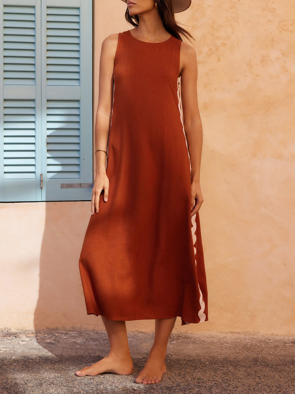 Teresita – Lockeres Maxikleid mit Seitenschlitz