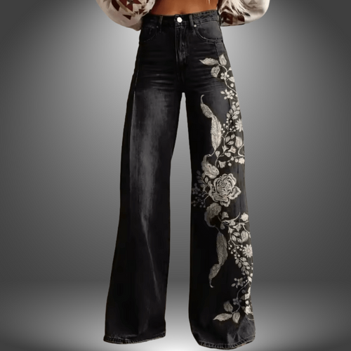 Olivia | Premium Hose mit Blumenmuster