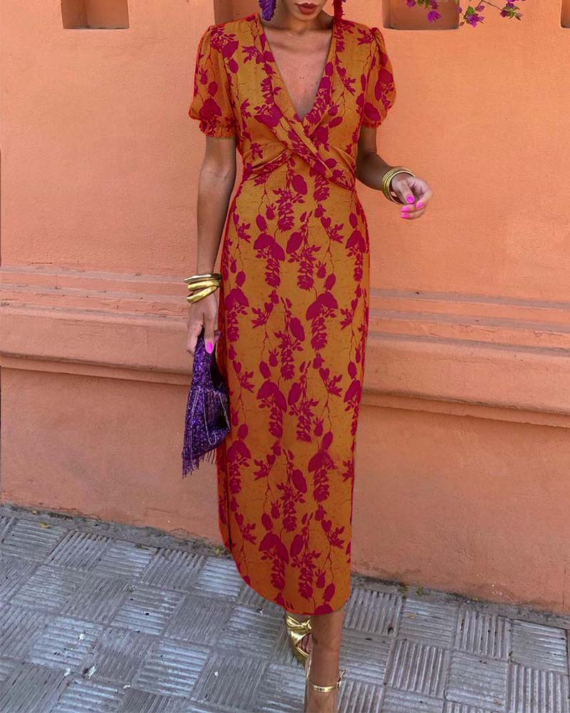 Angelina Atemberaubendes Midi Dress V-Neck