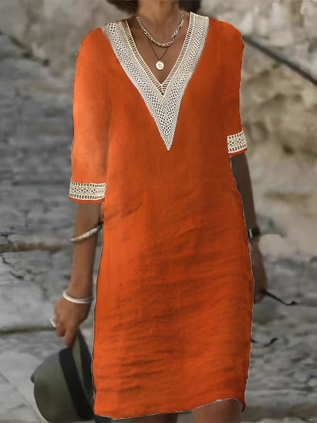 Julia – Kleid aus Leinen-Baumwolle