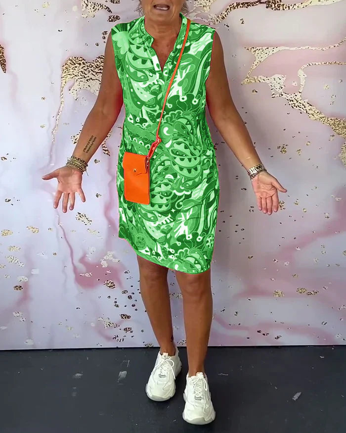 Ella | Ärmelloses V-Ausschnitt Kleid