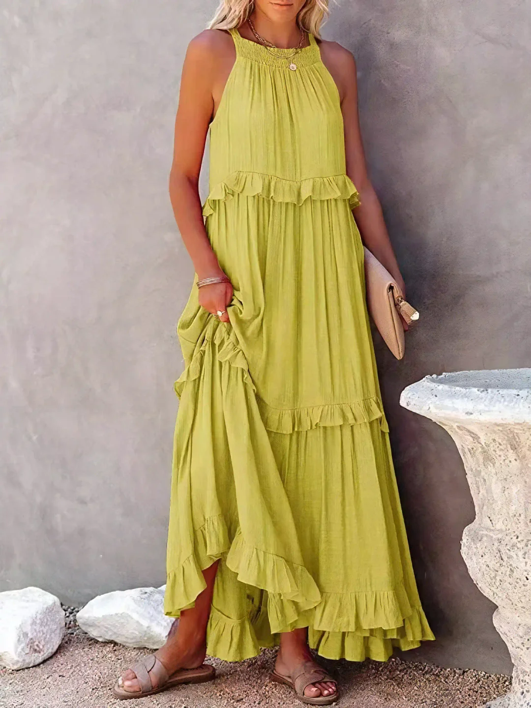 Vesa™ | Fließendes Kleid mit Rüschen